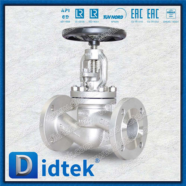 Din Globe Valve-DN50 1.4408 Flangia della ruota a mano