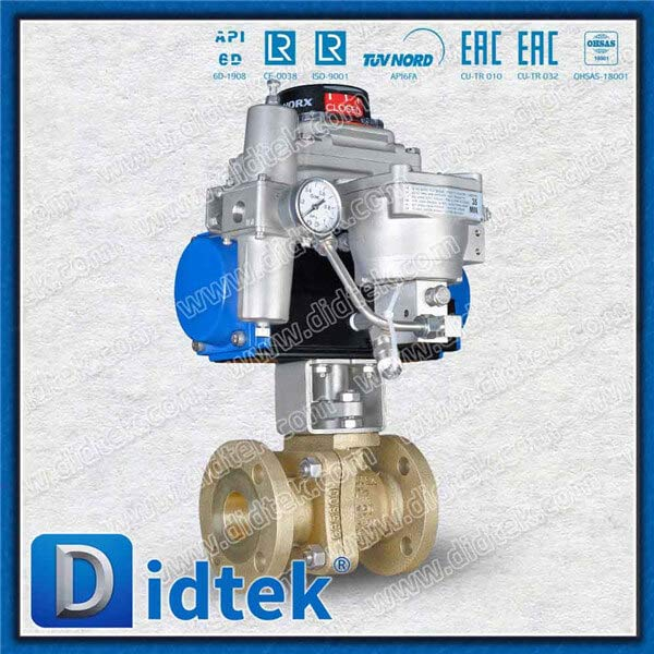 Valvola a sfera a tenuta morbida flottante ad azionamento pneumatico in bronzo di alluminio C95800