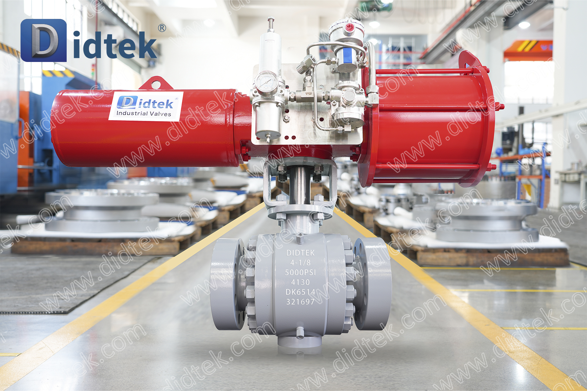 Didtek 4130 Flangia FC Attuatore pneumatico a semplice effetto API6A Valvola a sfera in acciaio forgiato