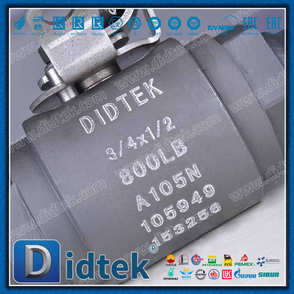 S-37 DIDTEKFFBV-A105N 800LB Extention Connection Forged Floating Ball Valve S-37 DIDTEKFFBV-A105N Valvola a sfera flottante forgiata con connessione di estensione 800LB