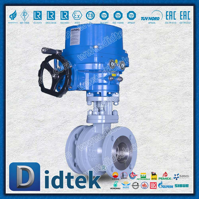 Valvola a sfera elettrica con sede PEEK antideflagrante per motore elettrico ATEX 200 ℃
