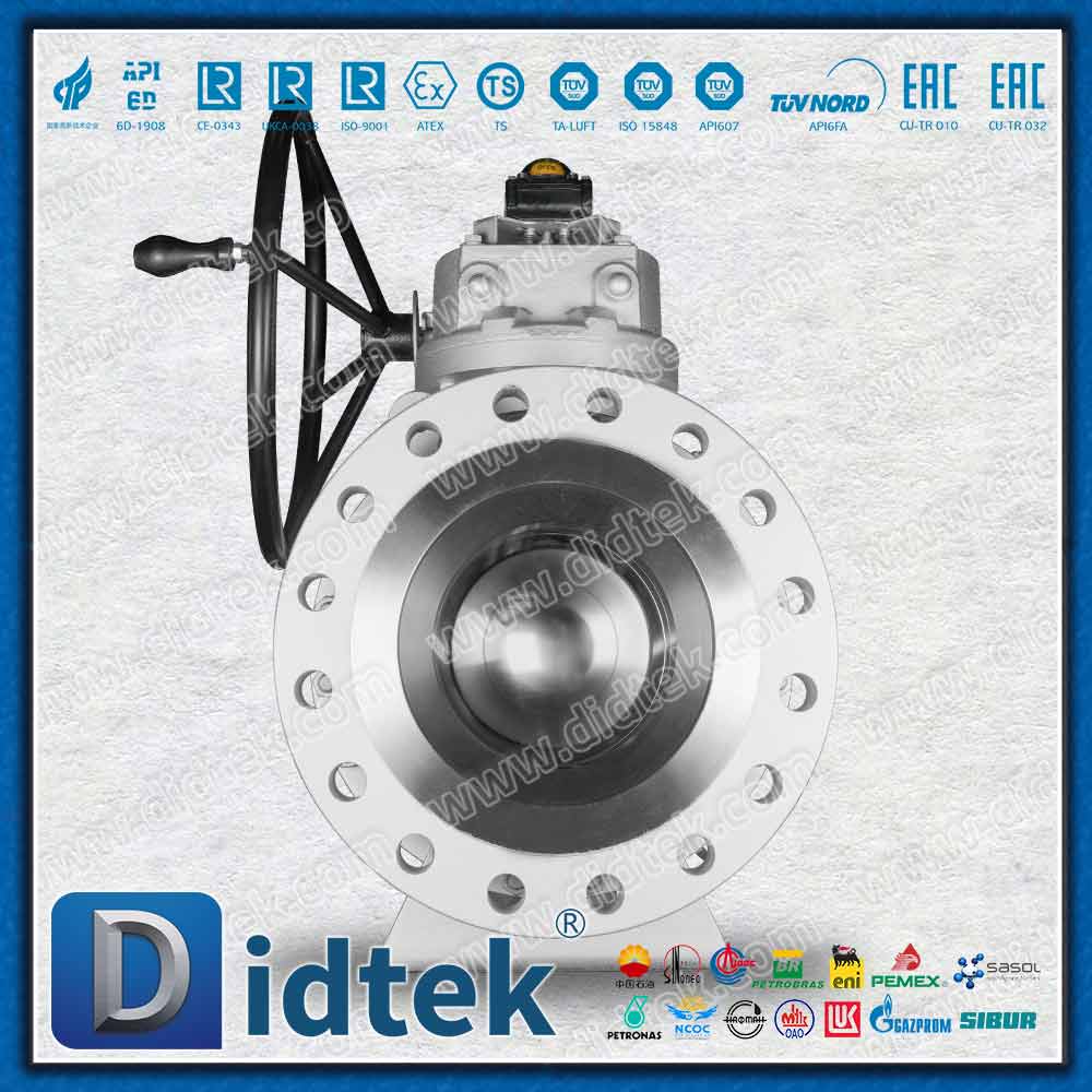Valvola a sfera trunnion con guarnizione a labbro in PTFE energizzata a molla Elgiloy 