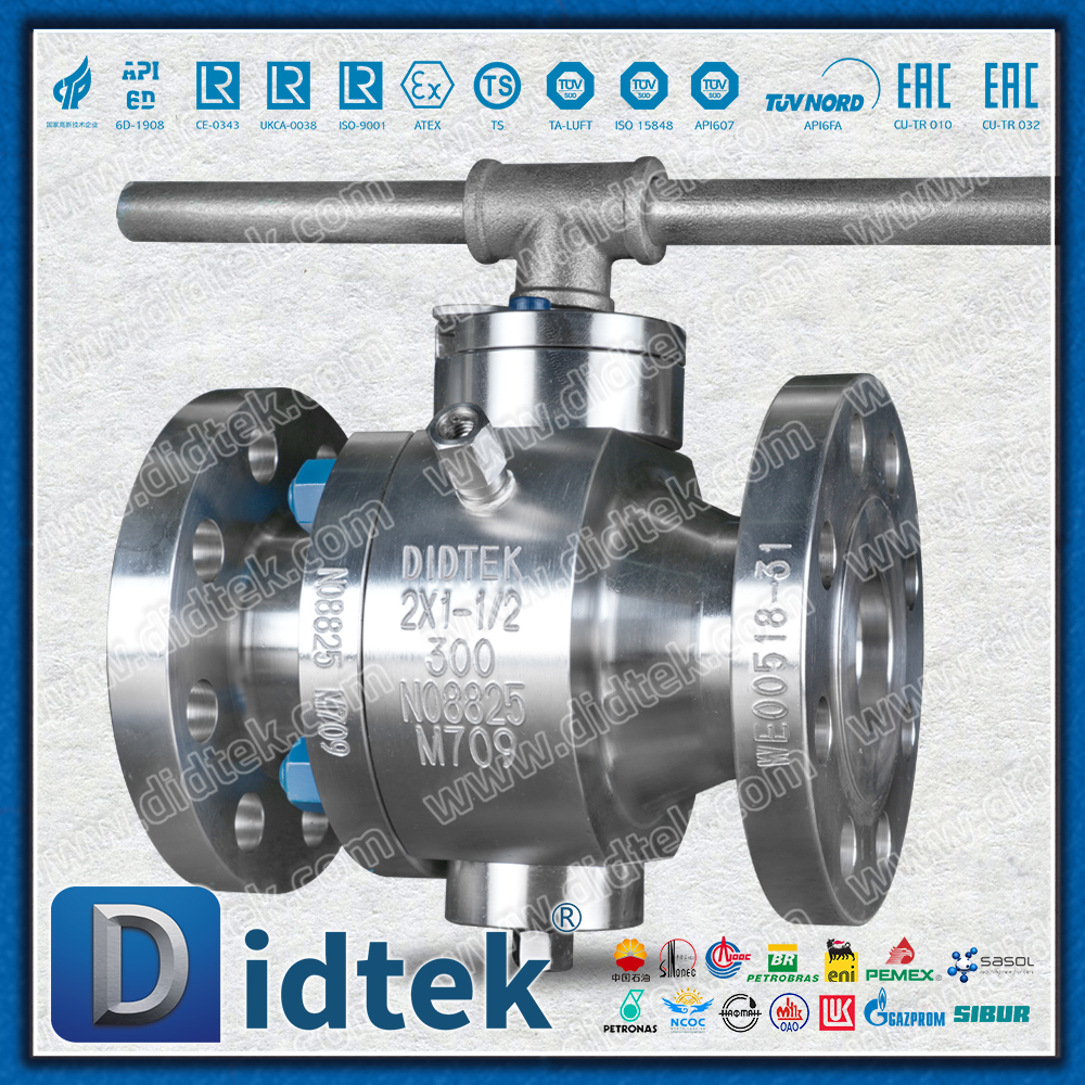 Valvola a sfera Trunnion Inconel 825 in lega speciale con labbro a doppia direzione Didtek