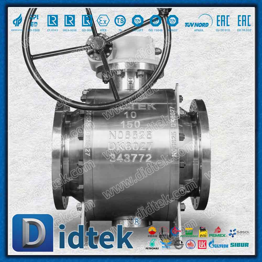 Valvola a sfera Elgiloy Trunnion con guarnizione a labbro Inconel Alloy625