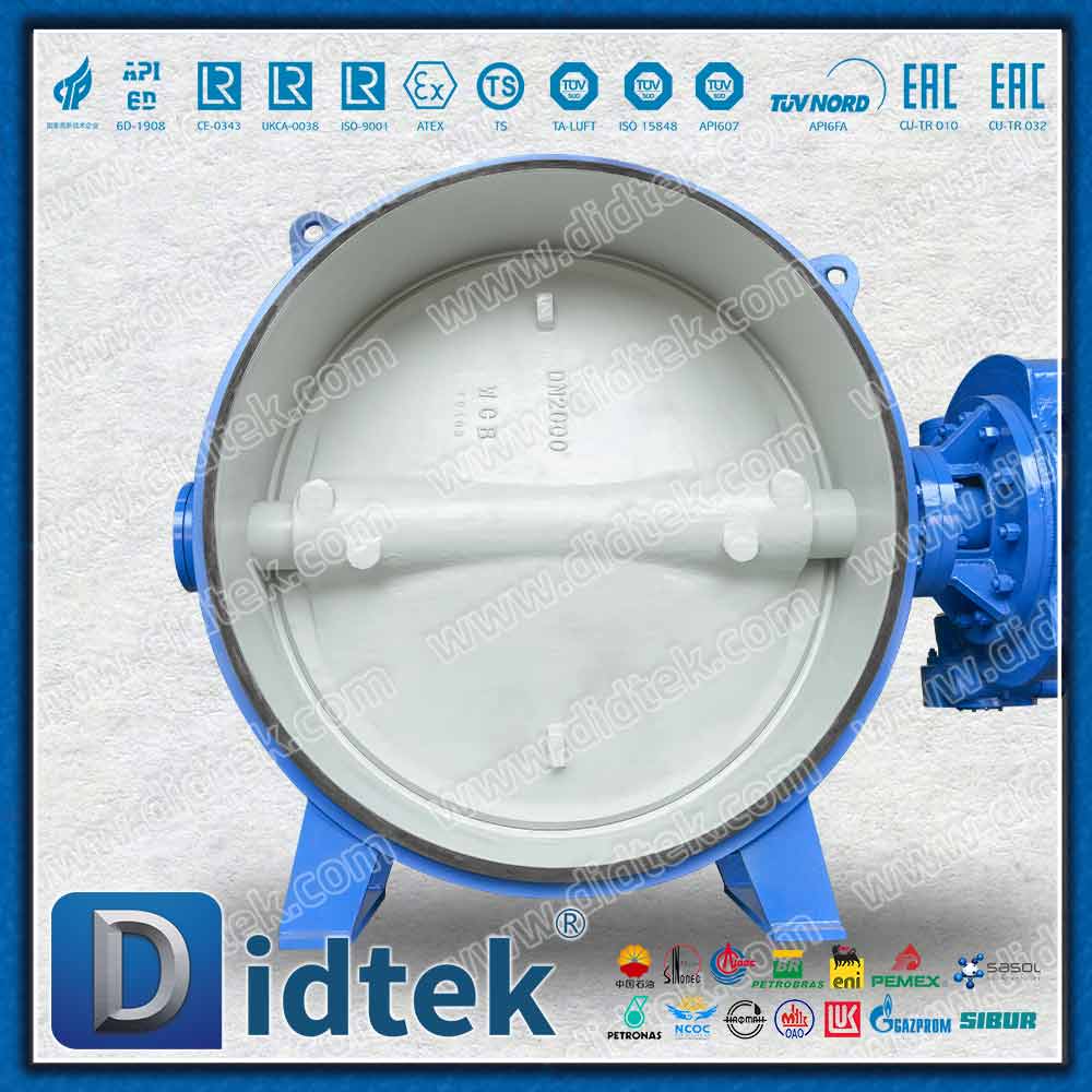 Valvola a farfalla con triplo offset wafer DIN di grandi dimensioni DN2000