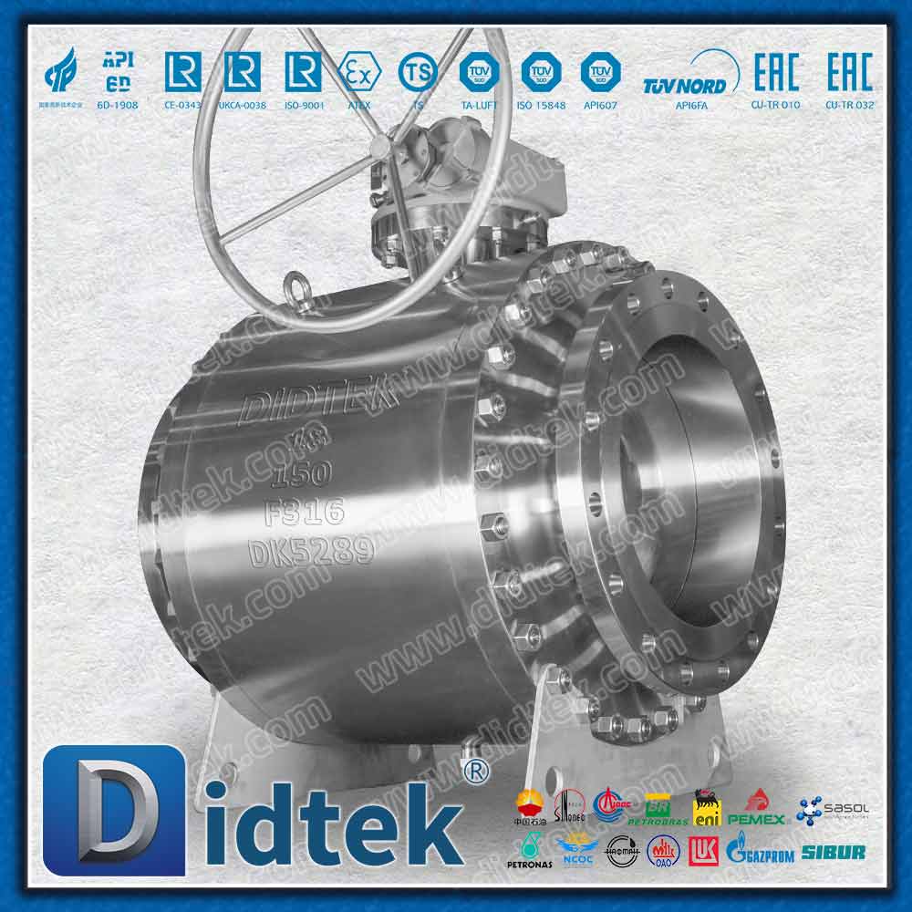 Valvola a sfera Trunnion FPSO F316 Elgiloy Marine Engineering in PTFE