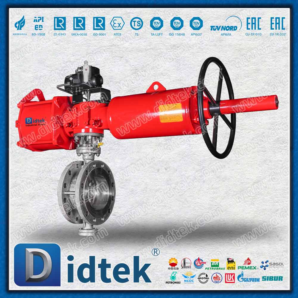 Valvola a farfalla pneumatica a triplo offset a semplice effetto con posizionatore TISSIN