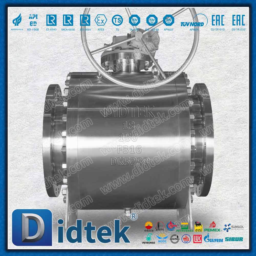 Valvola a sfera Trunnion FPSO F316 Elgiloy Marine Engineering in PTFE